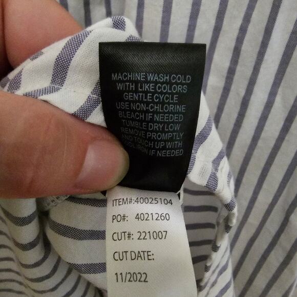 Torrid Striped Button Up Blouse Blue White Casual Votton Blend Women's 3 (3XL) - Picture 5 of 5